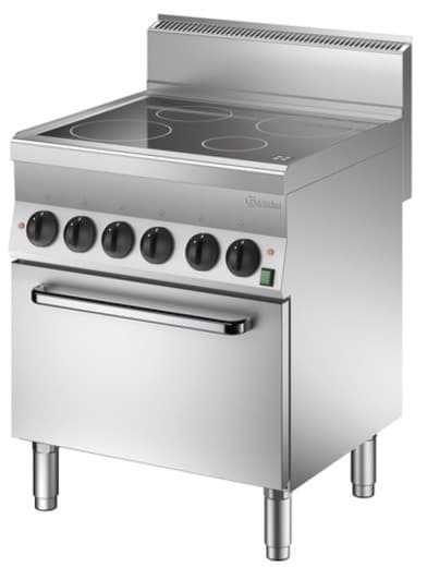 4-palnikowa kuchnia ceramiczna z piekarnikiem elektrycznym z termoobiegiem 1/1 GN