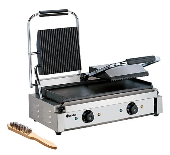 Grill kontaktowy podwójny ryflowany/gładki