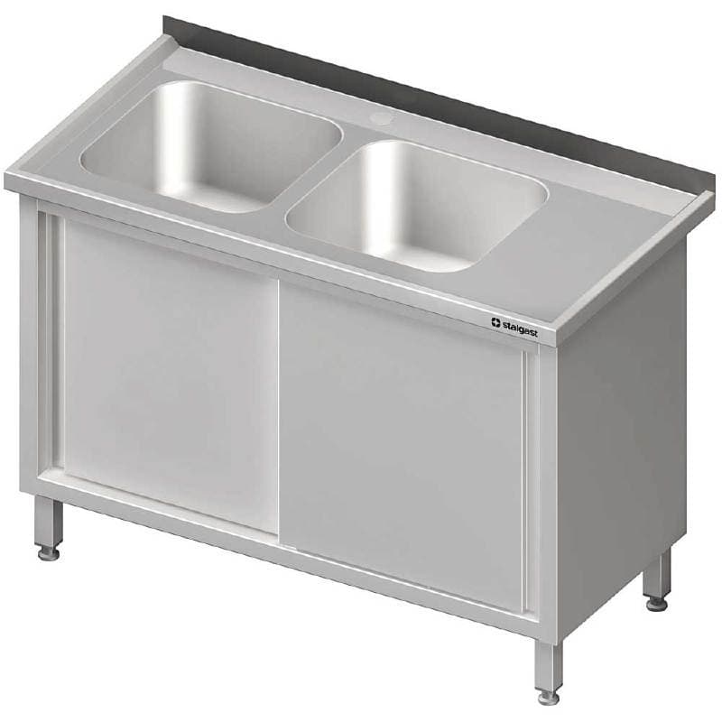 Stół ze zlewem 2-kom.(L),drzwi suwane 1800x700x850 mm