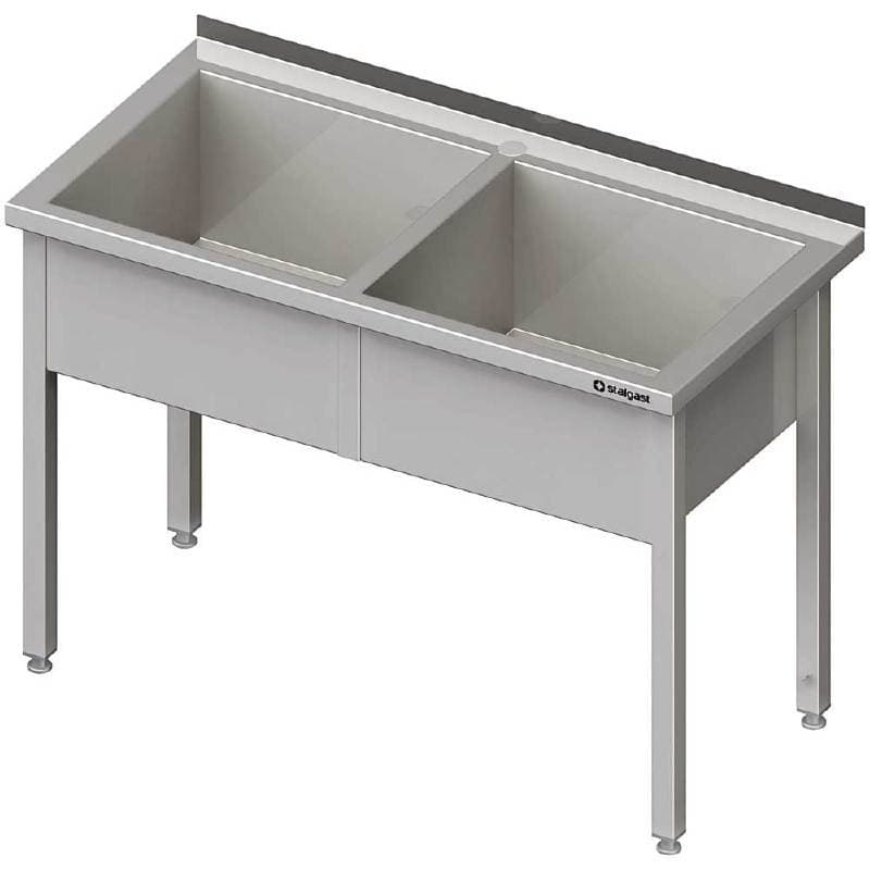 Stół z basenem 2-komorowym spawany 1400x600x850 mm h 300 mm
