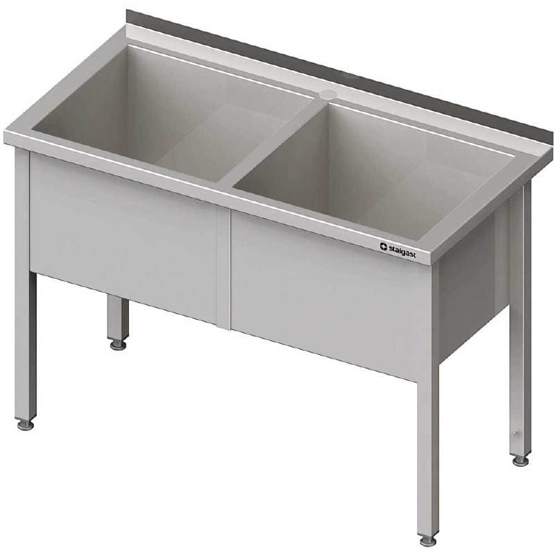 Stół z basenem 2-komorowym spawany 1400x600x850 mm h 400 mm