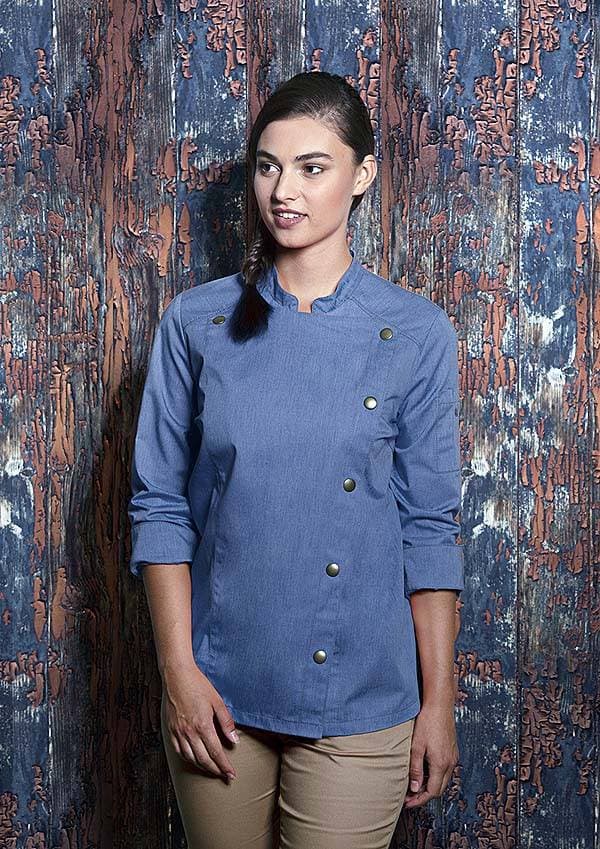 Damska kucharska bluza Jeans-Style JF 20 kolor niebieski vintage rozmiar 48