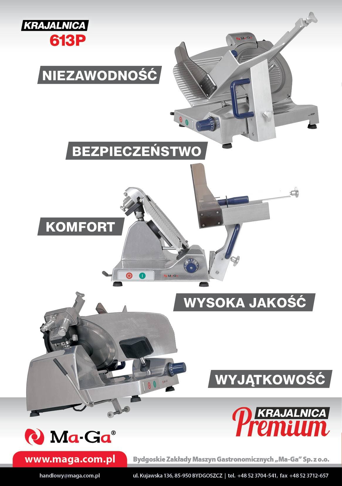 Krajalnica do wędlin i serów Ma-Ga 613p model premium