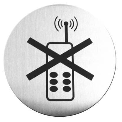 Tabliczka informacyjna samoprzylepna - używania telefonów komórkowych