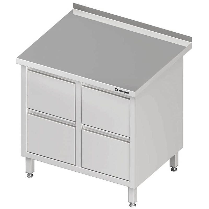 Stół przyścienny z blokiem czterech szuflad 840x600x850 mm