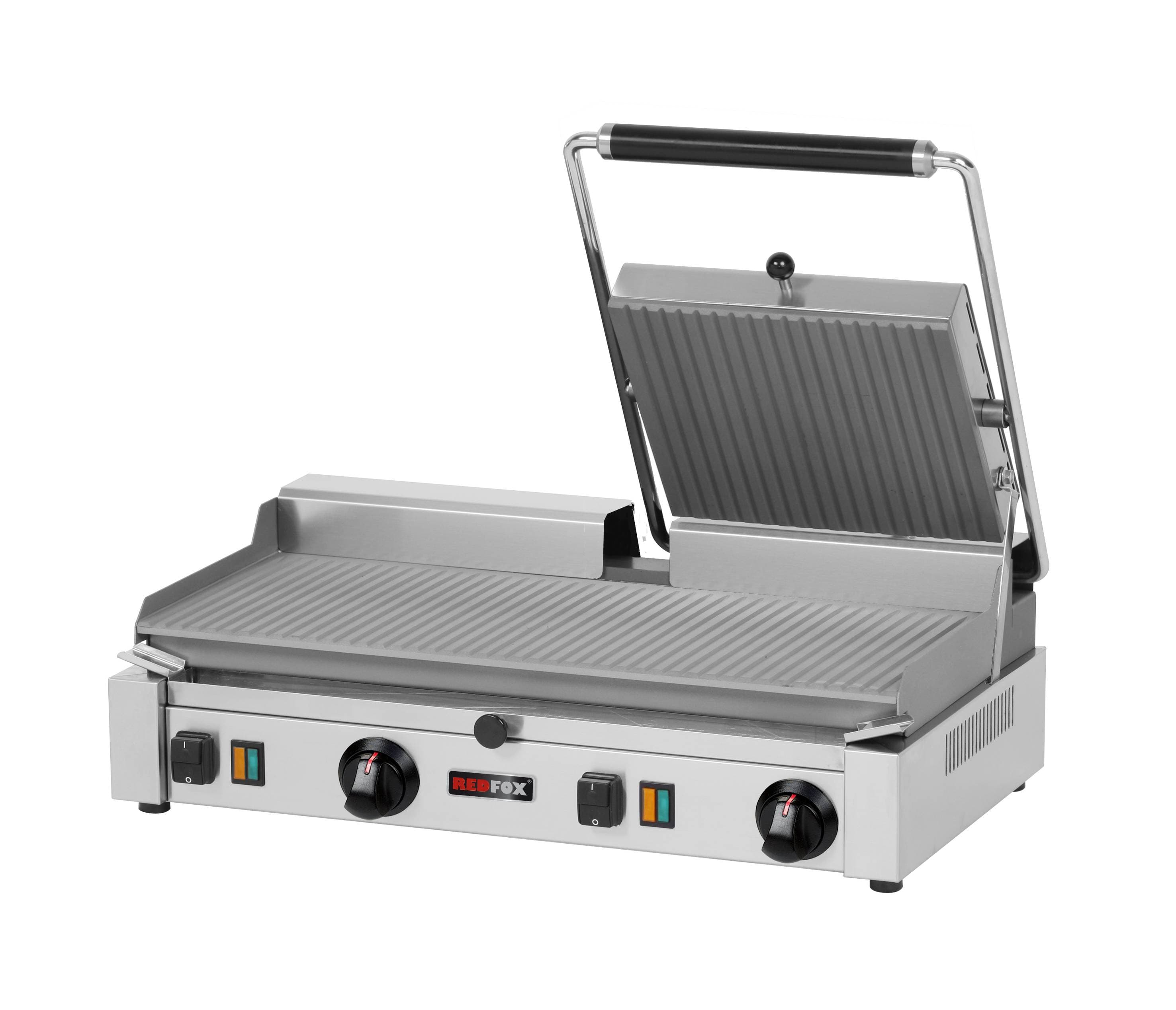 Grill kontaktowy podwójny ryflowany Redfox PD - 2020 RSL