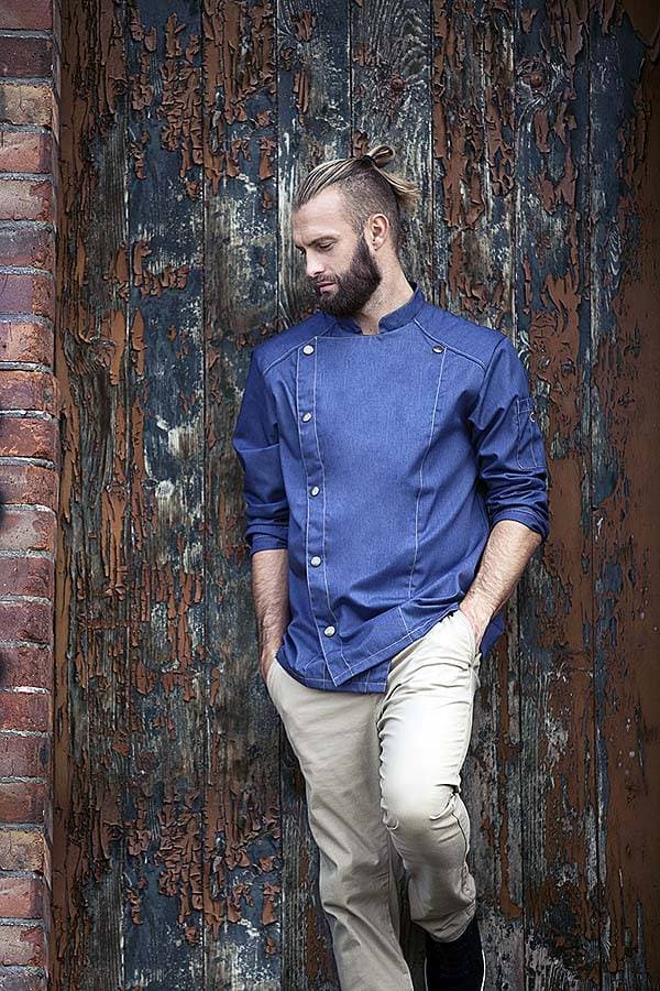 Męska kucharska bluza Jeans-Style JM 24 kolor niebieski vintage rozmiar 58